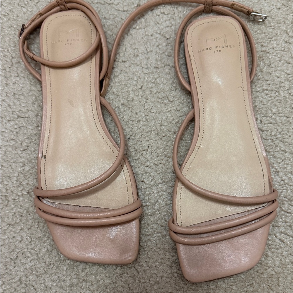 Marc Fisher Blush Strappy Square-Toe Sandals